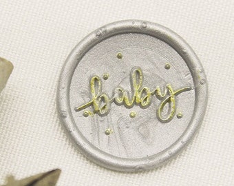 Baby wax seal stamp- New born baby wax Seal Stamp-journal decor wax seal Stamp W658