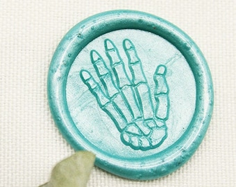 skeleton hand Wax Seal Stamp , Skull sealing  , geek birthday gift ,Halloween Party M498