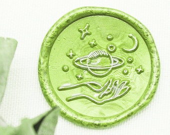 Star moon in hand  wax seal stamp,Hand Planet wax seal ,Custom Sealing Wax Stamp,wedding wax seal stamp M660