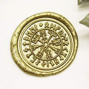 VIKING RUNE VEGVISIR Wachs Siegel Stempel , Wikinger Siegelwachs Stempel, Hochzeitseinladung Party Wachsstempel M185