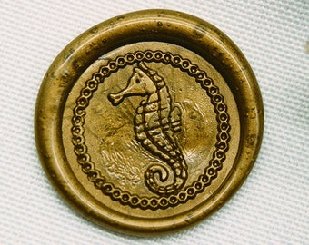 Sea Horse Wax Seal Stamp Sea Horse Sea Horse Wax Stamp Custom Initial Date Wedding Invitation M144