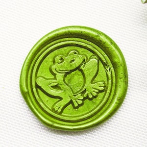 Frosch Wachssiegel Stempel Sitzender Frosch Siegelwachs Stempel Niedlicher lächelnder Frosch Siegelwachs Stempel Tier Wachssiegel w101
