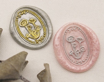 Mushroom Wax seal stamp kit/Wedding custom/Mushroom wax stamp seal /Oval Wax Stamp / Box  Decoration  w604