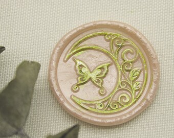 Butterfly in moon wax seal stamp,Custom wax Seal Kit, Wedding wax stamp, sealing wax stamp  ws31