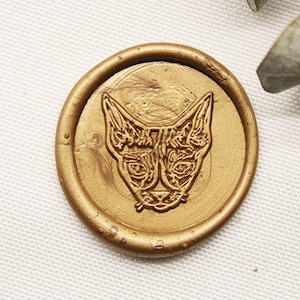 Sphynx Cat Wax Seal Stamp hairless cat wax seal stamp set wedding wax seal stamp-M494