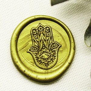 Sello de cera de la mano de Fátima - Sello de cera de invitación - Sello de cera de diseño personalizado Sello de cera de Fátima - M263