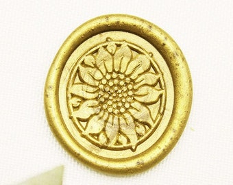 Sunflower wax stamp ,wedding invitation wax stamp , Sunflower  Seal Stamp, Custom  sealing wax kit M176