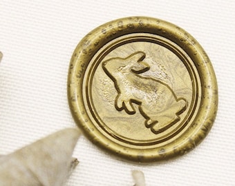 Sello de cera de conejo - Sello de cera de decoración de paquete - Sello de cera de sellado de metal - Sello de cera de sellado con mango