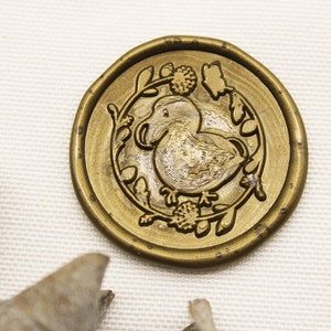 Ente Wachssiegel Stempel mit Blumenmotiv, Tier Siegelwachsstempel, Wachsstempel, Versiegelungsstempel, Ente Muster-M167