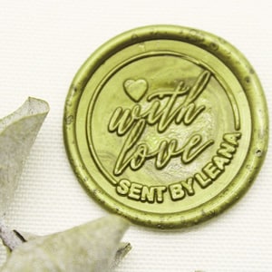 With Love Wachssiegel Stempel, With Love Wachssiegelstempel mit Holzgriff, Wachssiegel, Party-Wachssiegel