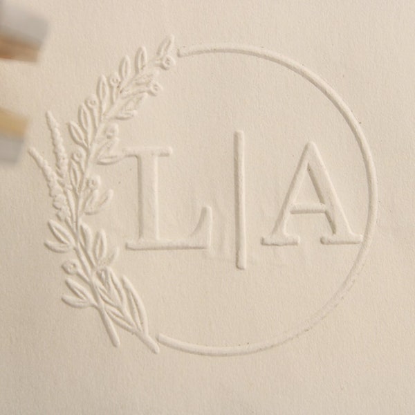 Hochzeit Monogramm Embosser Stempel, personalisierte 2 Initialen Embosser Stempel,Hochzeitsgeschenk,Hand-Held Prägestempel,Custom Seal Embosser Geschenkset