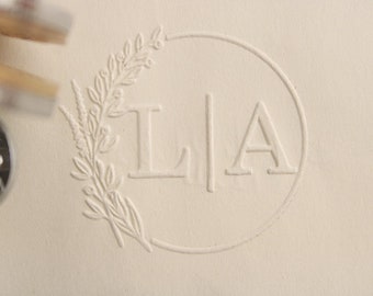 Hochzeit Monogramm Embosser Stempel, personalisierte 2 Initialen Embosser Stempel,Hochzeitsgeschenk,Hand-Held Prägestempel,Custom Seal Embosser Geschenkset