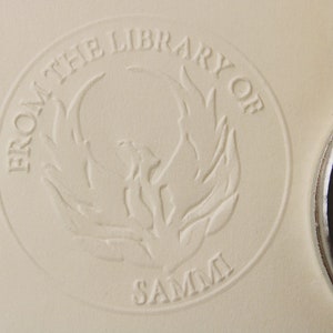 Phoenix Buch Prägestempel, aus der Bibliothek des Prägestempels, benutzerdefinierte Prägestempel