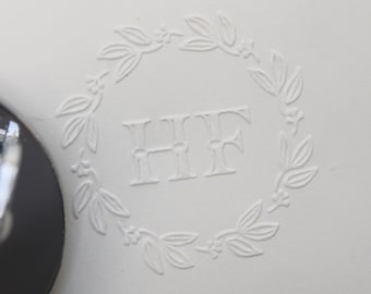 Wreath Embosser,Wedding embosser with initials, valentines day gift,Scrap booking Embosser, hand held embosser