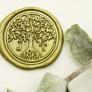 Hochzeit Wachs Siegel Stempel - Personalisierter Siegel Stempel - Wachs Stempel Kit Personalisierte Initialen Baum des Lebens Wachs Siegel Stempel - Personalisierter Wachs Stempel