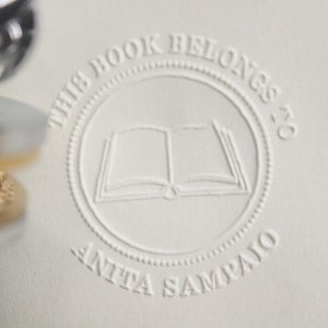 Book embosser custom with your name/from the library embosser/personalized library stamp/custom book lover gift