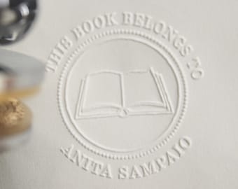 Libro goffratore personalizzato con il tuo nome/dal goffratore della biblioteca/timbro della biblioteca personalizzato/regalo amante del libro personalizzato