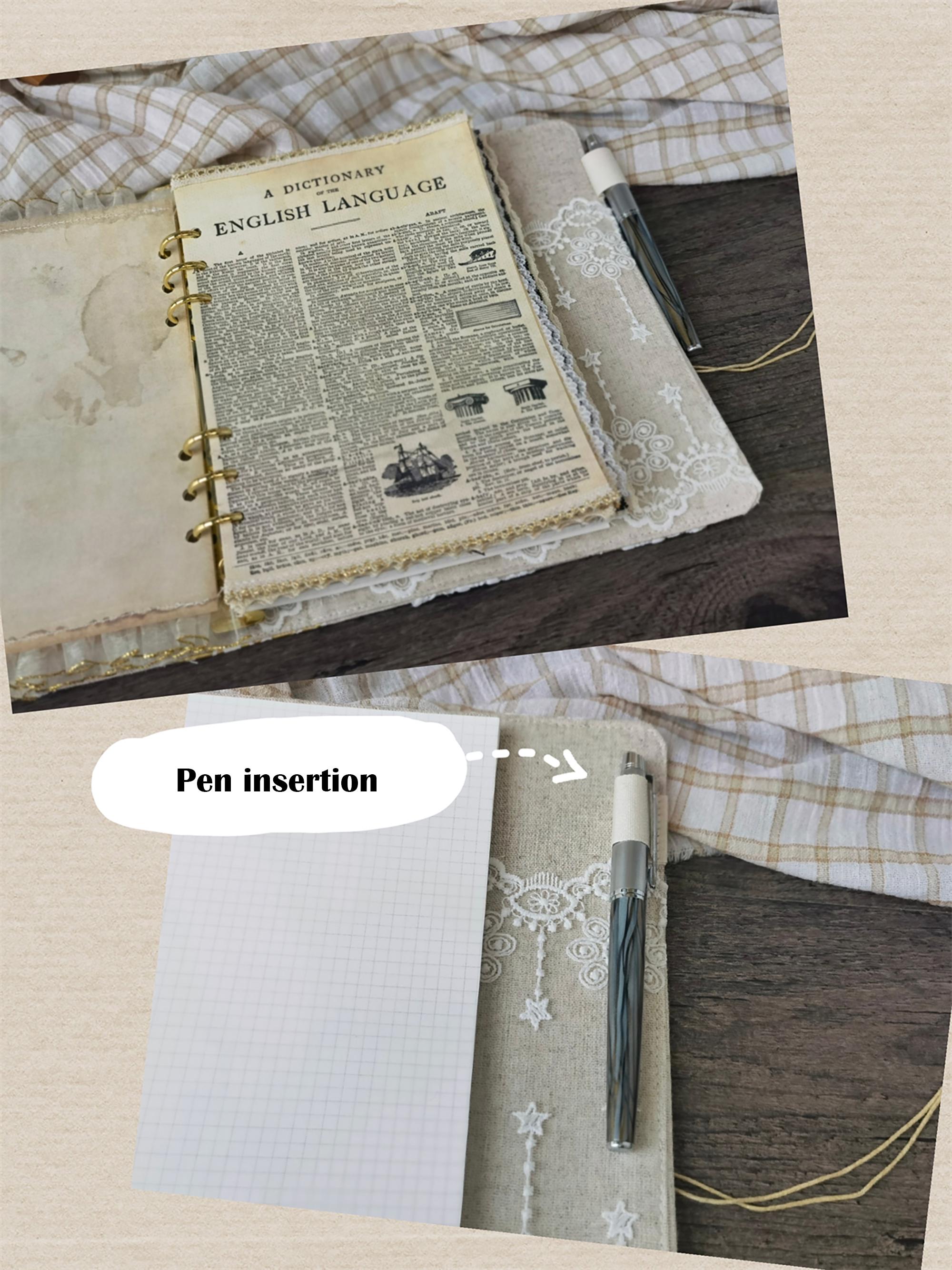 A5 ウサギのレース ノートブック オリジナル ファブリック ジャーナル