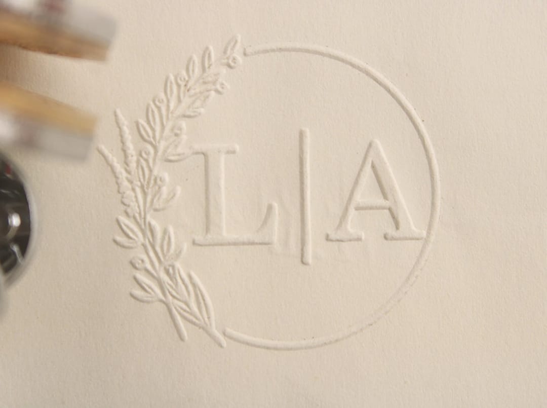 Wedding Monogram Embosser Stamp,personalized 2 Initials Embosser Stamp