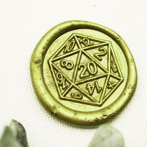 Sello de cera con forma de dado de jugador D20, sello de cera con símbolo de juego, kit de sello de cera para invitación de boda M477