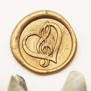 Sello de lacre con nota musical y clave de sol, kit de lacre para invitación de boda, sello de lacre para fiesta de cumpleaños M128