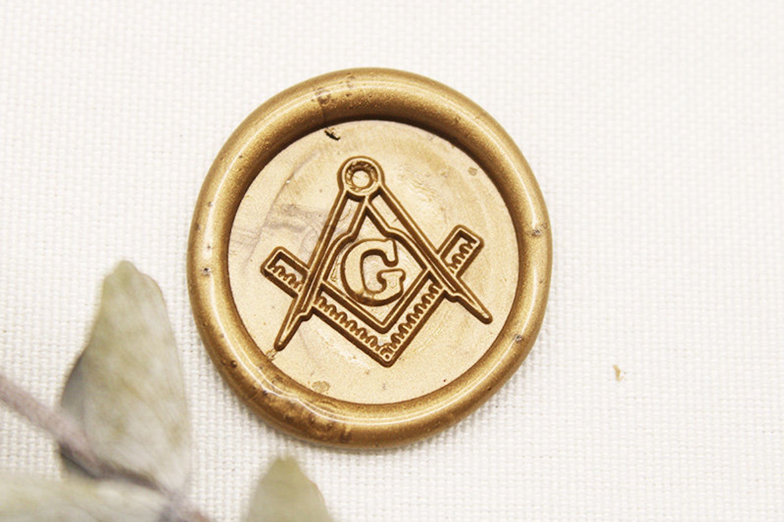 Masonic Compass & Square 22mm Wax Seal Stamp With Handle And - View #9