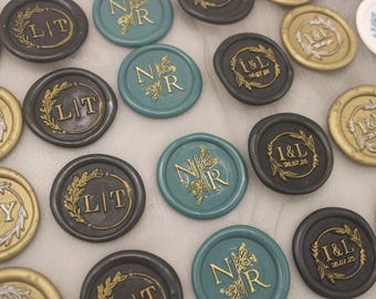 Custom Wedding Wax Seal Stickers, Personalize Initial Letter Wax , Self Adhesive Seal for Envelope, Wax Sticker Wide Selection