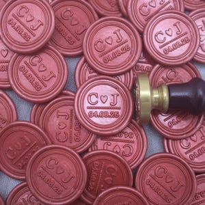 Aangepaste bruiloft lakzegelstickers, handgemaakte lakzegels, initiële lakzegels, monogram lakzegels, zelfklevende lakmonogramzegels