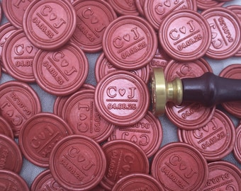Custom Wedding Wax Seal Stickers, Handmade Wax Seals， Initial Wax Seals，Monogram Wax Seals, Self-Adhesive Wax Monogram Seals
