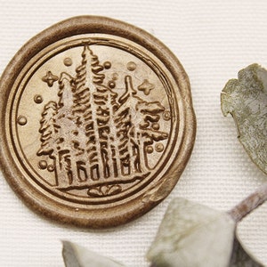 Forest Wax Seal Stamp-Custom wax seal stamp wedding wax sealing wood paper box set -M422