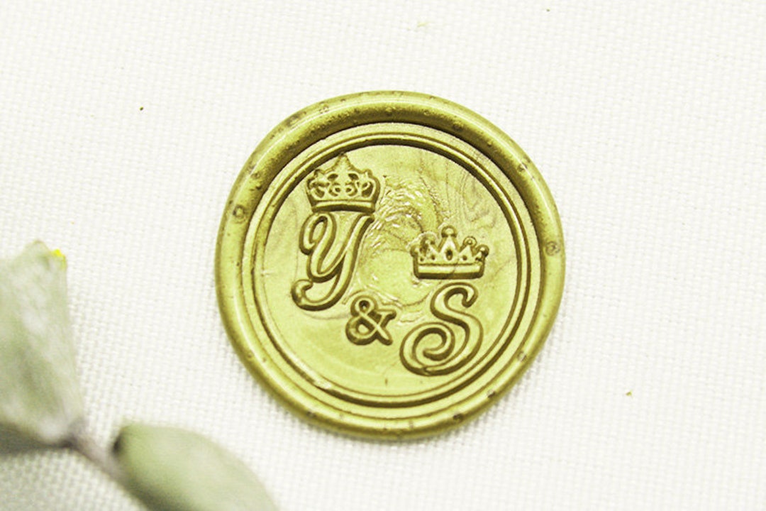 Custom Initials Wax Stamp,king and Queen Crown With Initial,invitation
