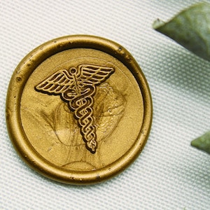 Caduceus Siegelwachs Stempel - Medizin Wachs Siegel Stempel - Gesundheitssiegel Stempel - M470