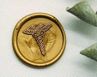 Caduceus Sealing Wax Stamp - Medicine Wax Seal Stamp - - Health Care Sealing Stamp - M470