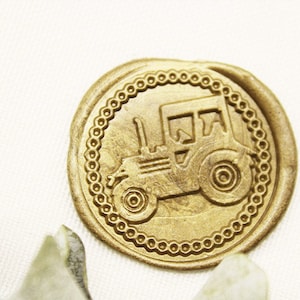 TRAKTOR Wachs Stempel Siegel Bauernhof Fahrzeug Land Hochzeitseinladung Siegel-M209