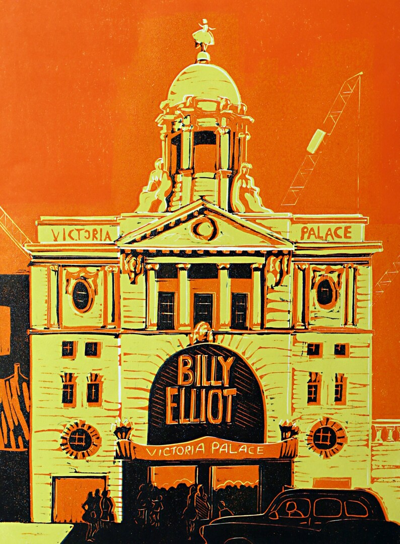 Linocut Of The Victoria Palace Theatre London Etsy