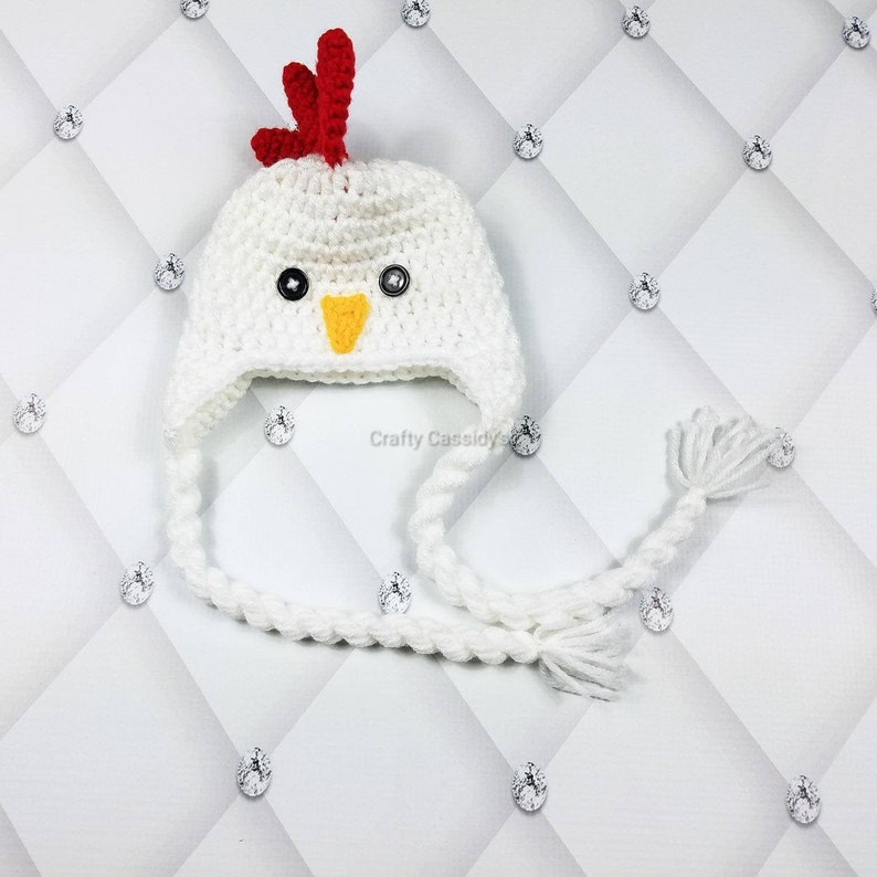 Crochet Chicken Hat Rooster Beanie | Baby Farm Animal Costume With ...