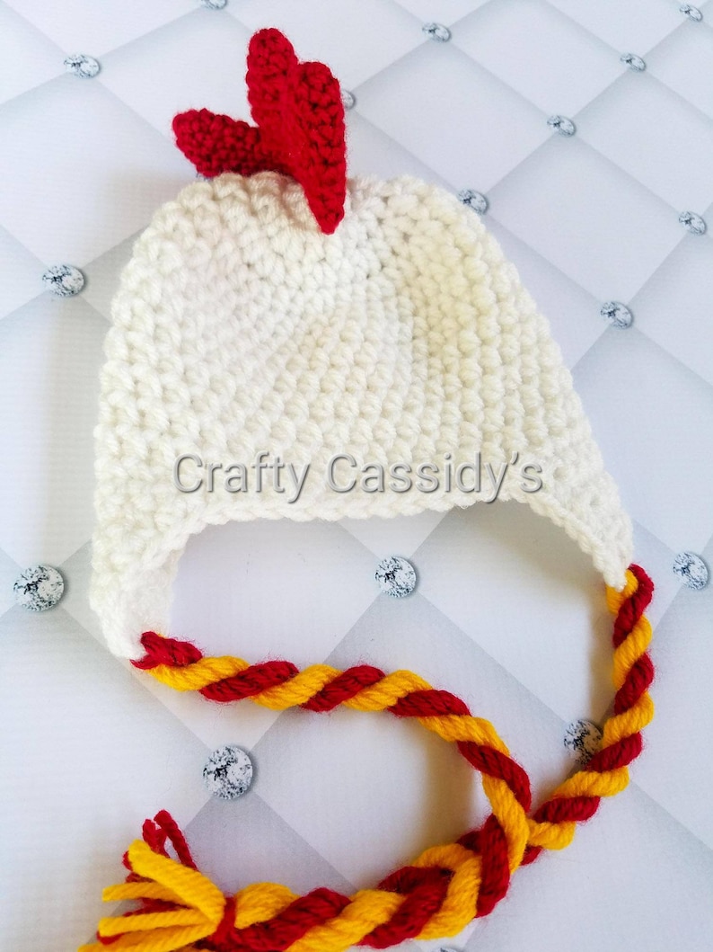 Crochet Chicken Hat Rooster Beanie | Baby Farm Animal Costume With ...