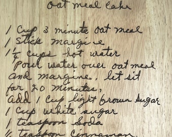 Handwritten Recipe Cutting Board, Personalized Cutting Boards, Engraved Cutting Board W/ Recipe, Family Recipe Cutting Board- FREE SHIPPING