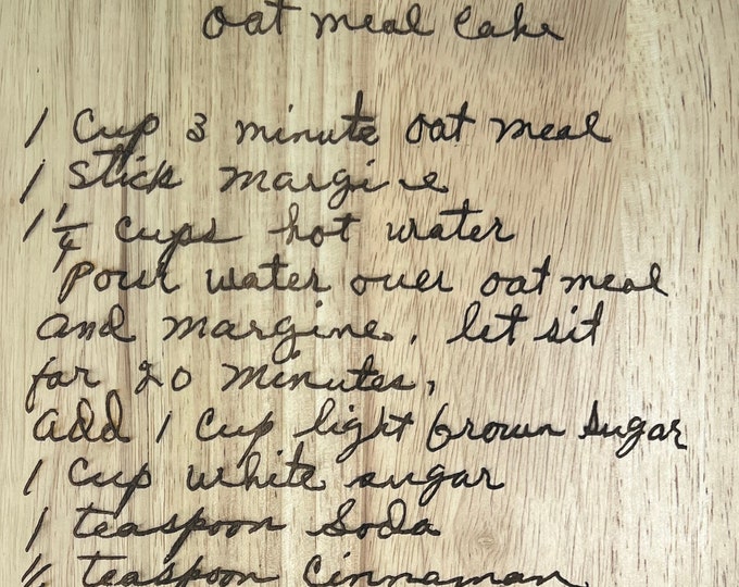 Handwritten Recipe Cutting Board, Personalized Cutting Boards, Engraved Cutting Board W/ Recipe, Family Recipe Cutting Board- FREE SHIPPING