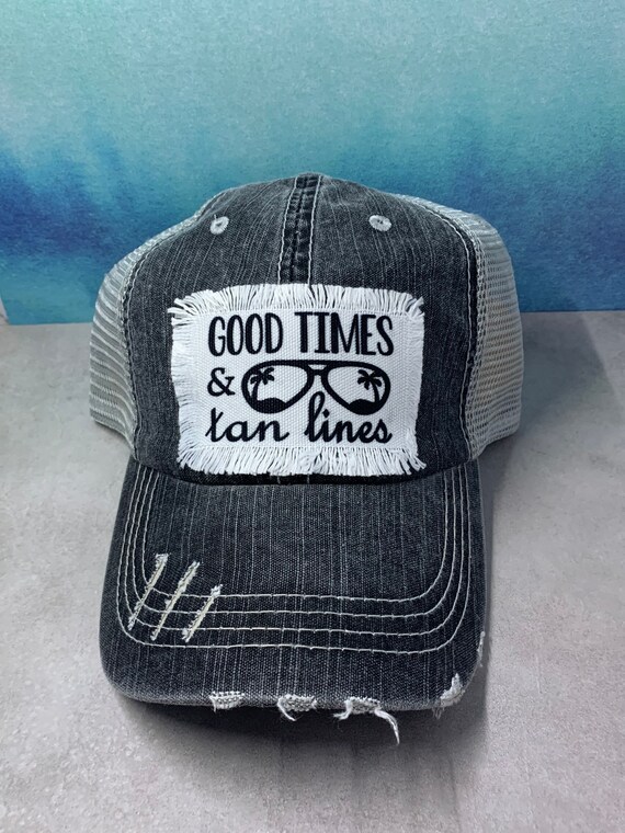 Good Times and Tan Lines Ponytail Trucker Hat- (multiple colors \u0026 styles)