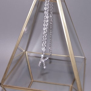 Rhinestone initial necklace, silver personalised necklace, BelleCrystals, diamante initial necklace, initial necklace, diamante necklace