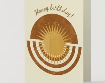 Printable Boho Happy Birthday Card , Modern Birthday Card, Instant ...