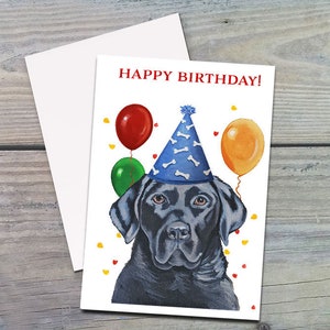 Black Lab Birthday Card: Labrador Dog Mom Gift