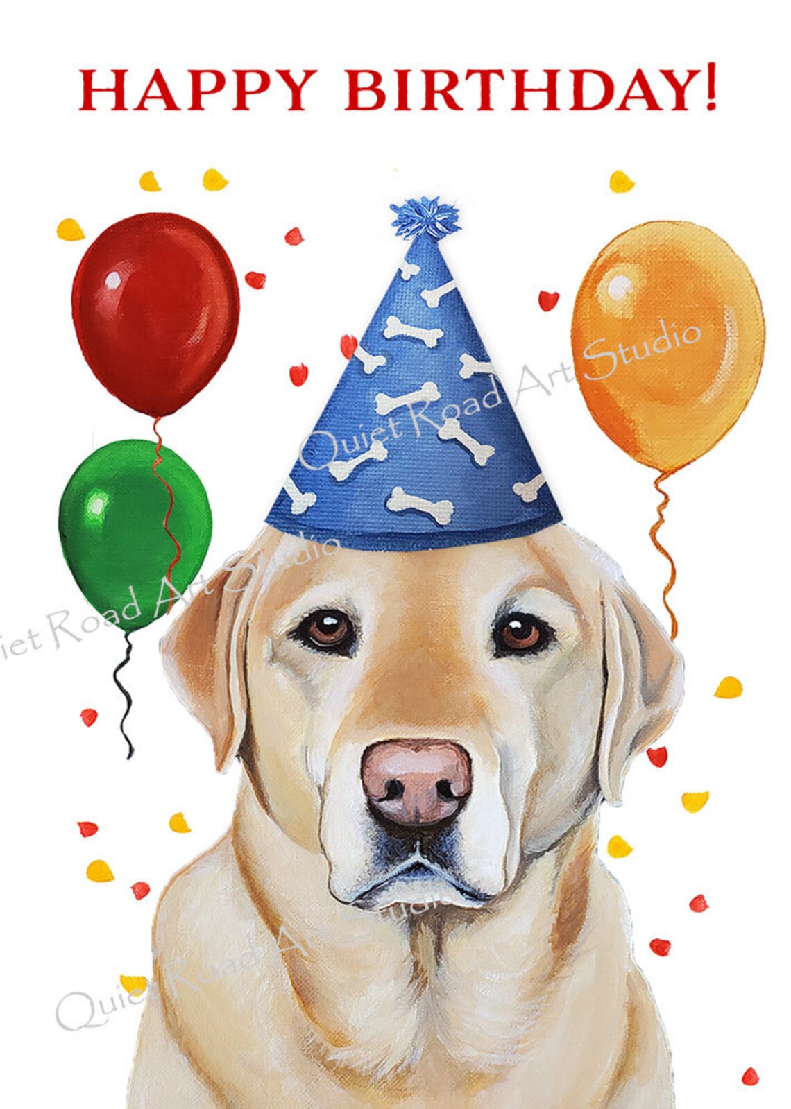 Lab Birthday Card Yellow Lab Golden Lab Yellow Labrador Etsy