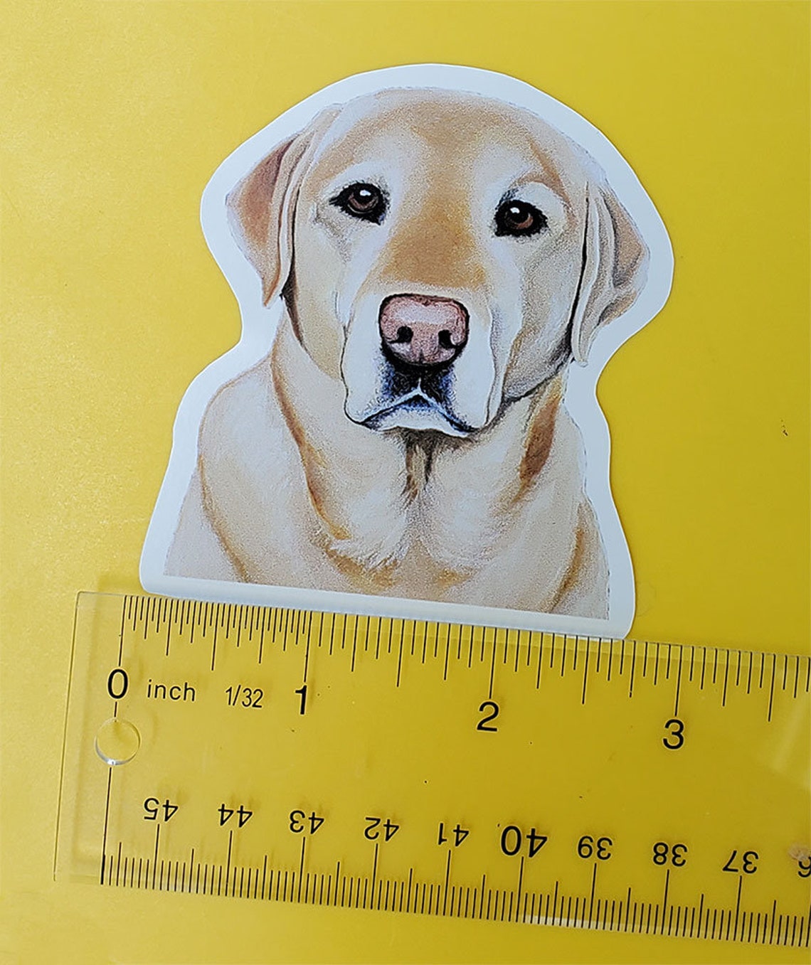 Yellow Lab Vinyl Sticker, Water Bottle Sticker, Laptop Sticker