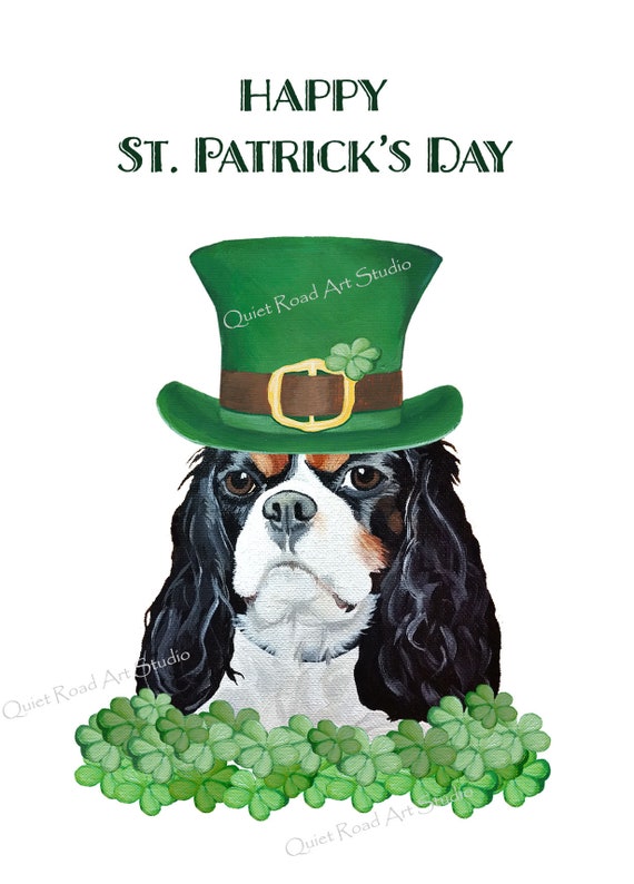 Cavalier King Charles Spaniel Patrick's Day Card