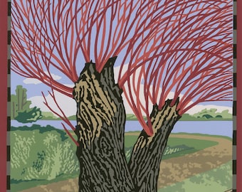 Screen Print - "Spring by the River" Limited Edition Handmade Fine Art