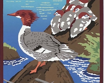 Screen Print - "Mergansers" Limited Edition Handmade Fine Art