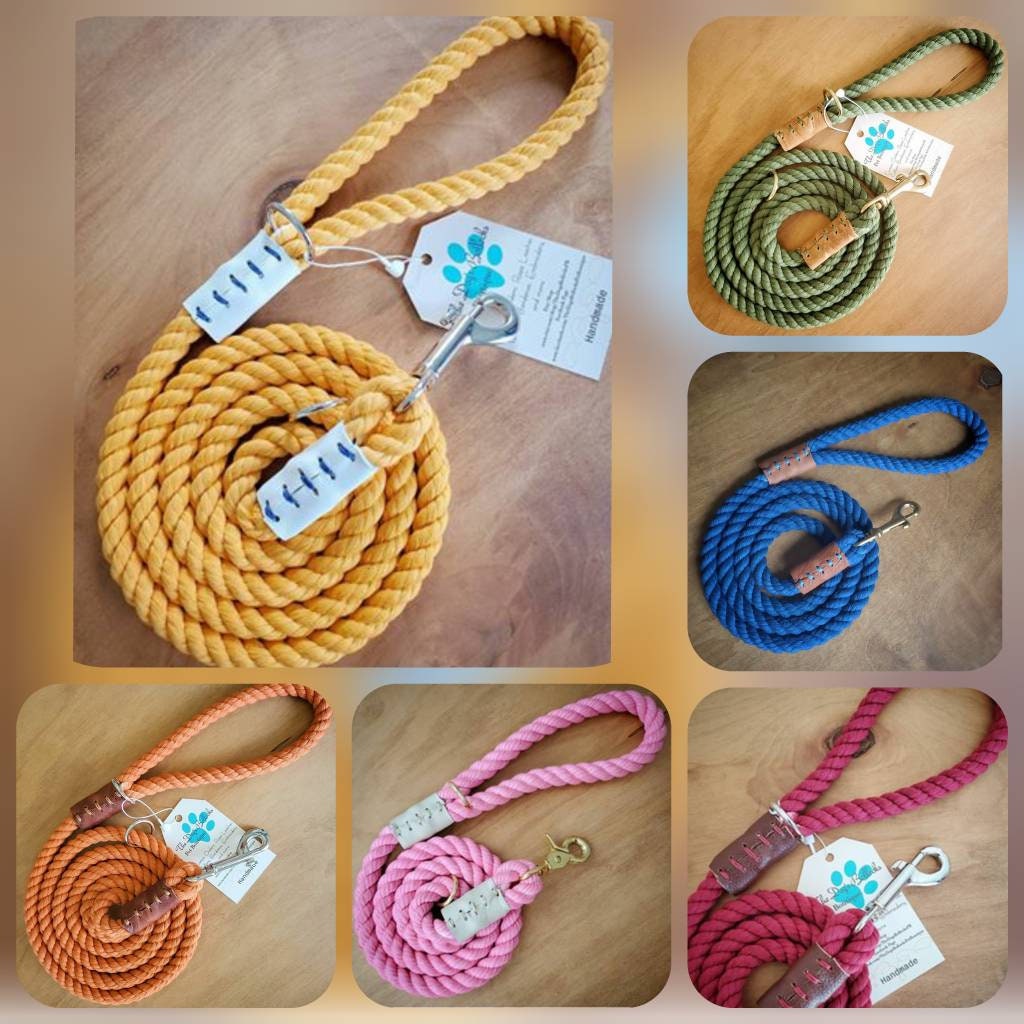 Hand-knitted Braided Rope No Pull Dog Training All in One Leash-Funnyfuzzy