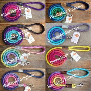 Rainbow Rope Leash (Made to order)